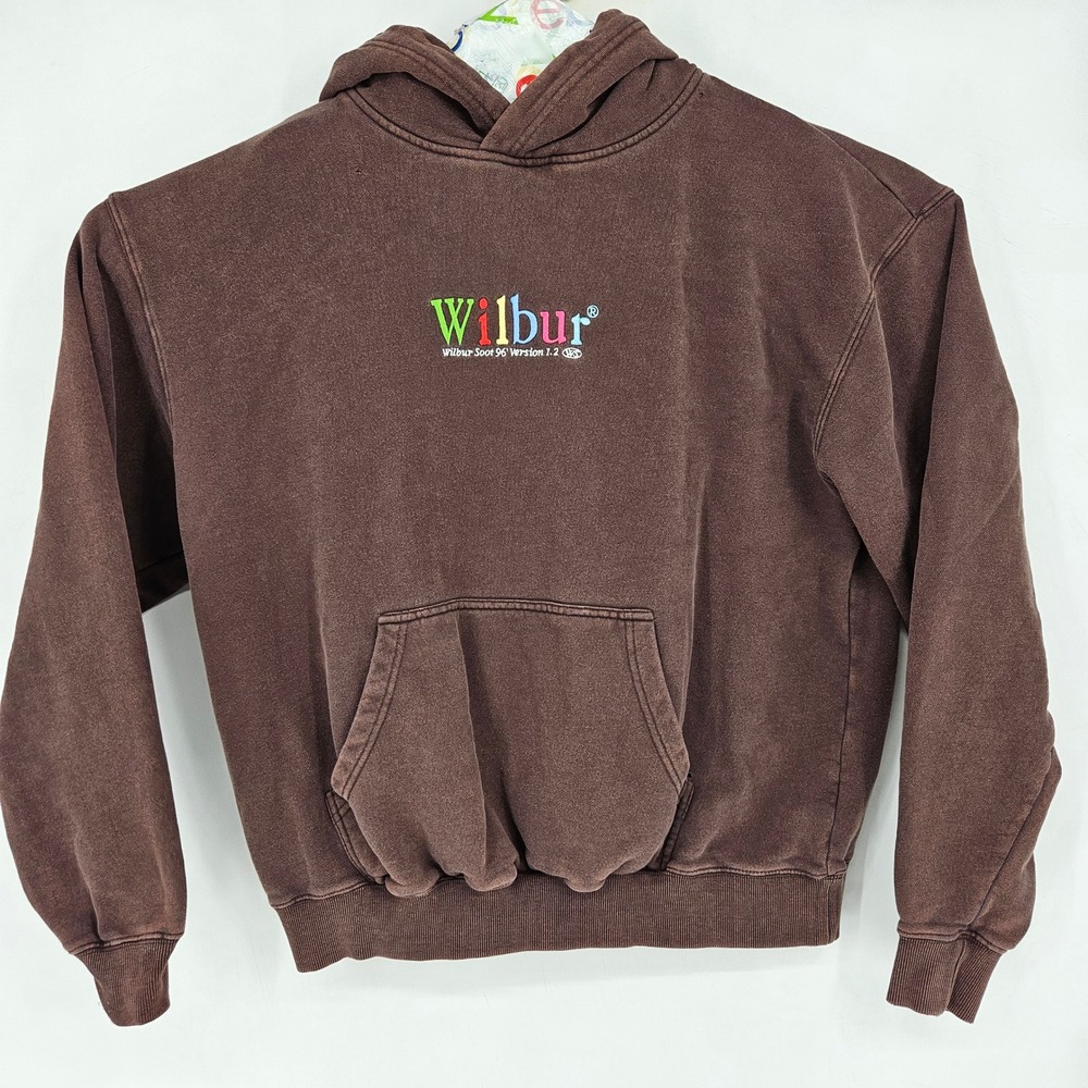 Wilbur Soot Hoodie Mens Large 96 Version Pullover‎ Brown Baggie Embroidered